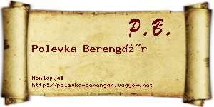 Polevka Berengár névjegykártya